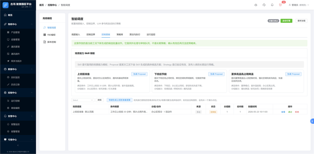 古河 IBMS AI 智能运行功能界面截图一