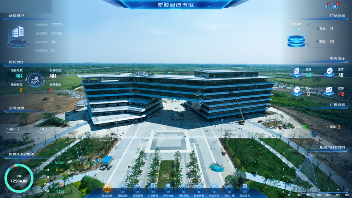 肥西县图书馆IBMS智慧建筑管理平台总览
