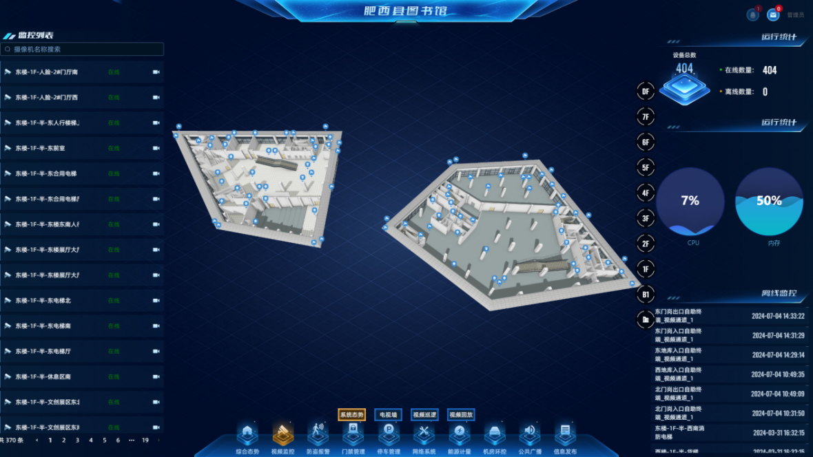 肥西县图书馆数字孪生BIM运维设备列表